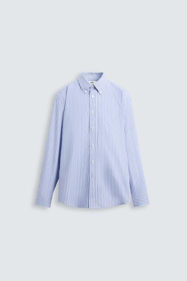 CAMISA ALGODÓN - SEDA - Rayas de Zara
