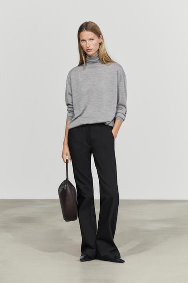 100% wool turtleneck knit sweater — Gray 2
