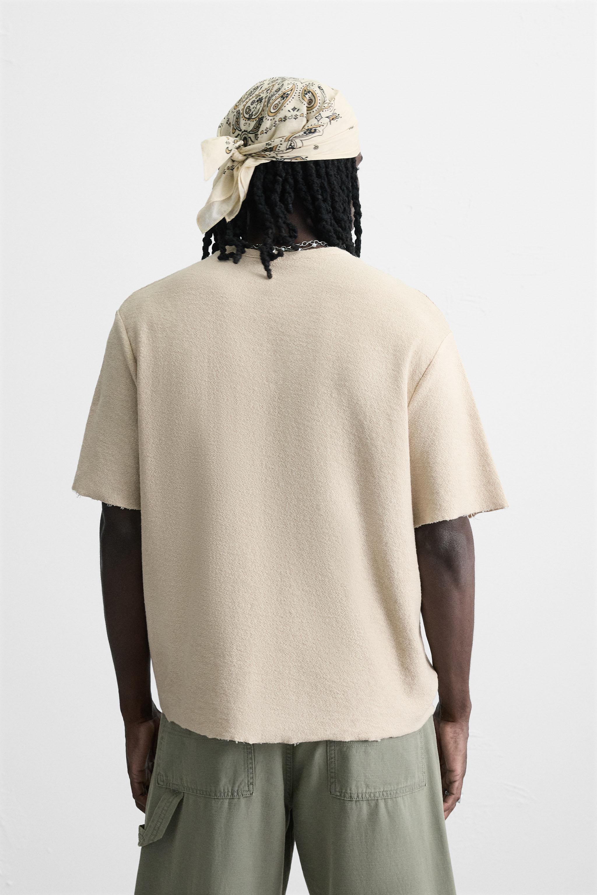 SPRAY PRINT KNIT T-SHIRT - Ecru | ZARA United States
