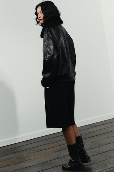 VESTE COL EFFET FOURRURE AMOVIBLE - Noir de Zara - Image 5