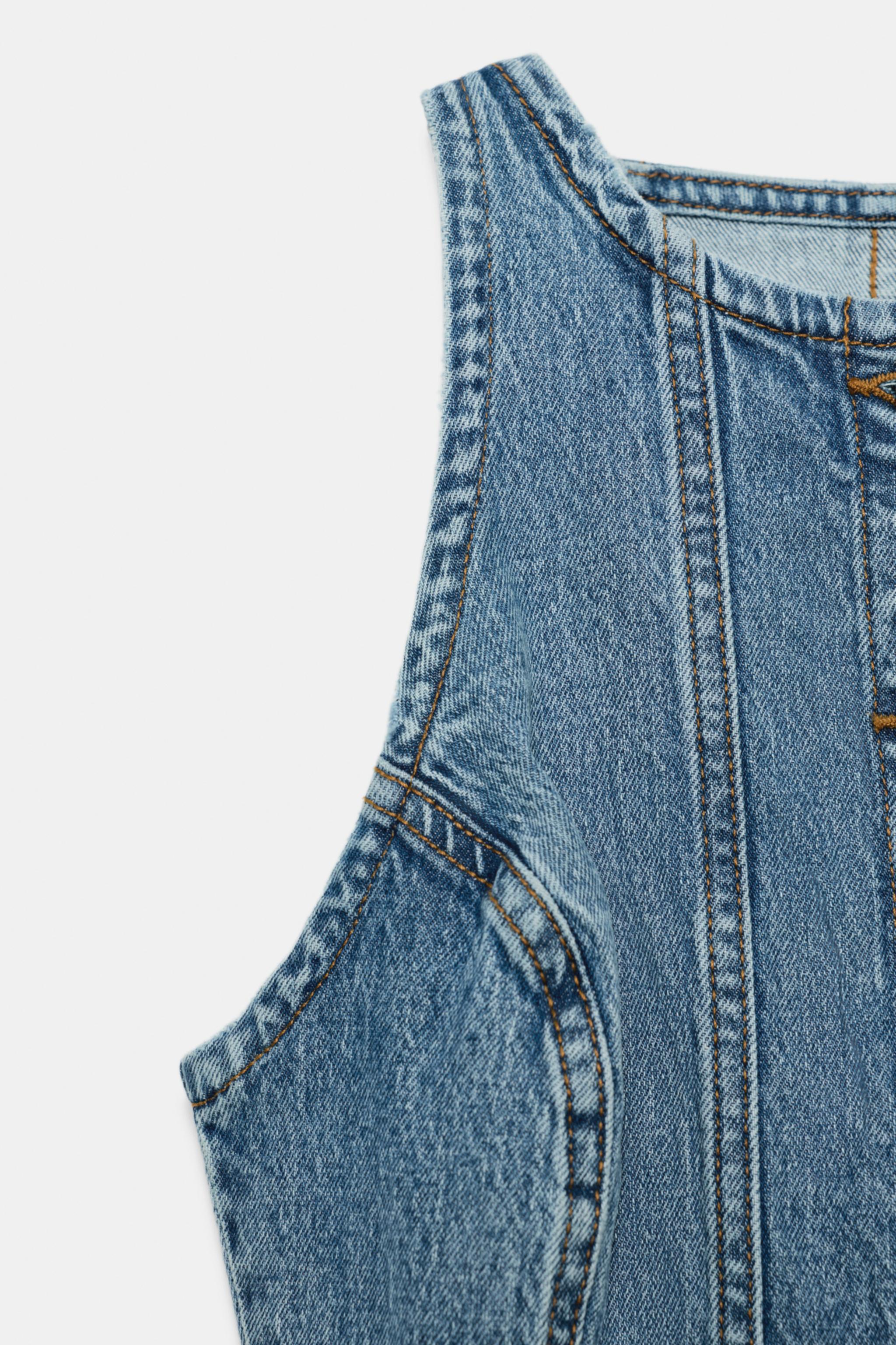 Z1975 MINI SEAMED DENIM DRESS