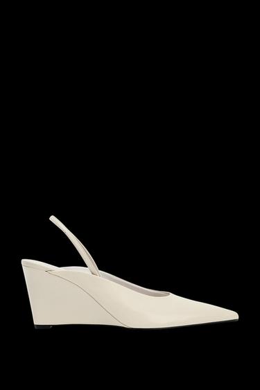 Zara WEDGE SLINGBACKS - White - Image 0