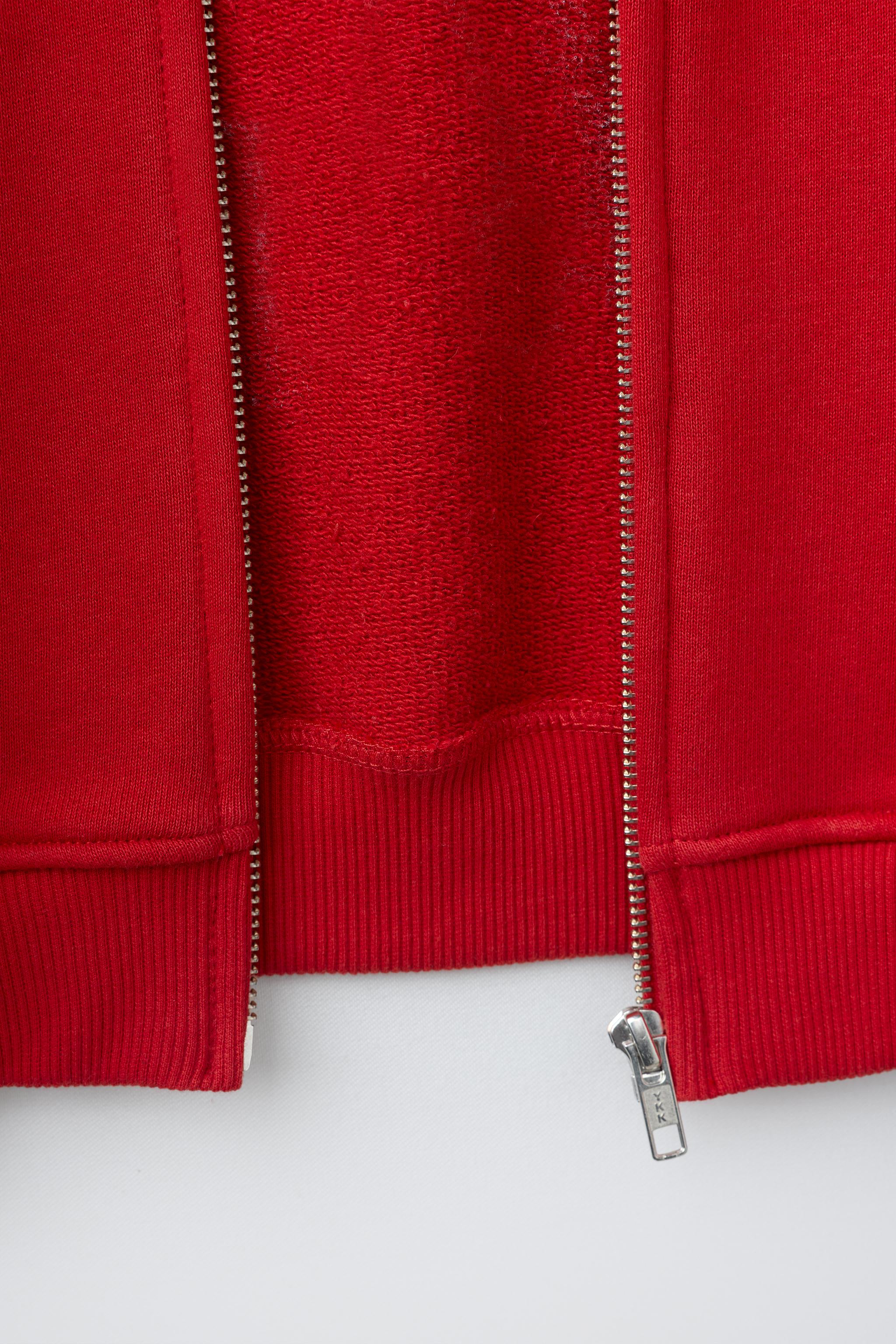 TEXT PRINT ZIP-UP HOODIE