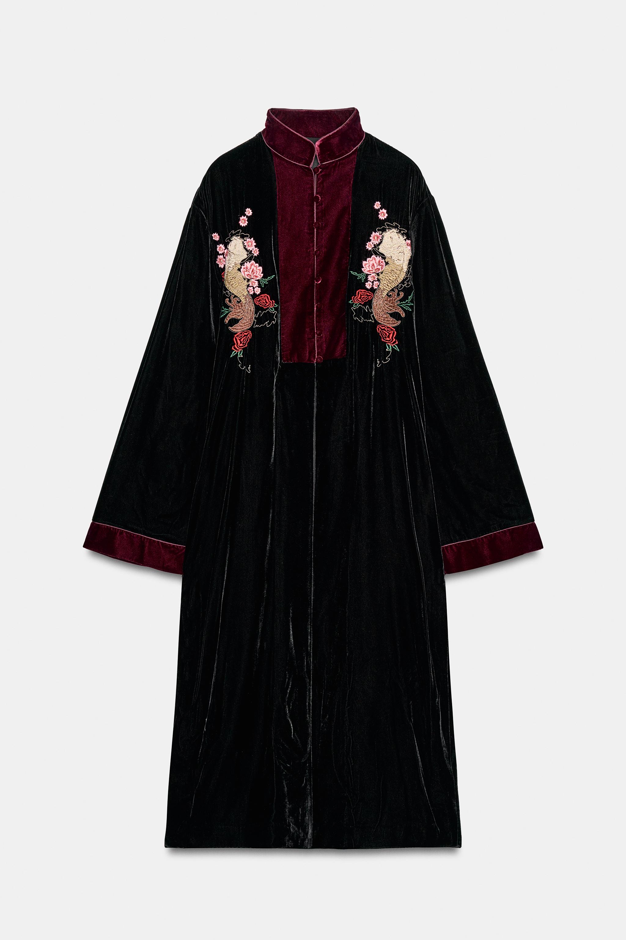ZW COLLECTION EMBROIDERED VELVET COAT