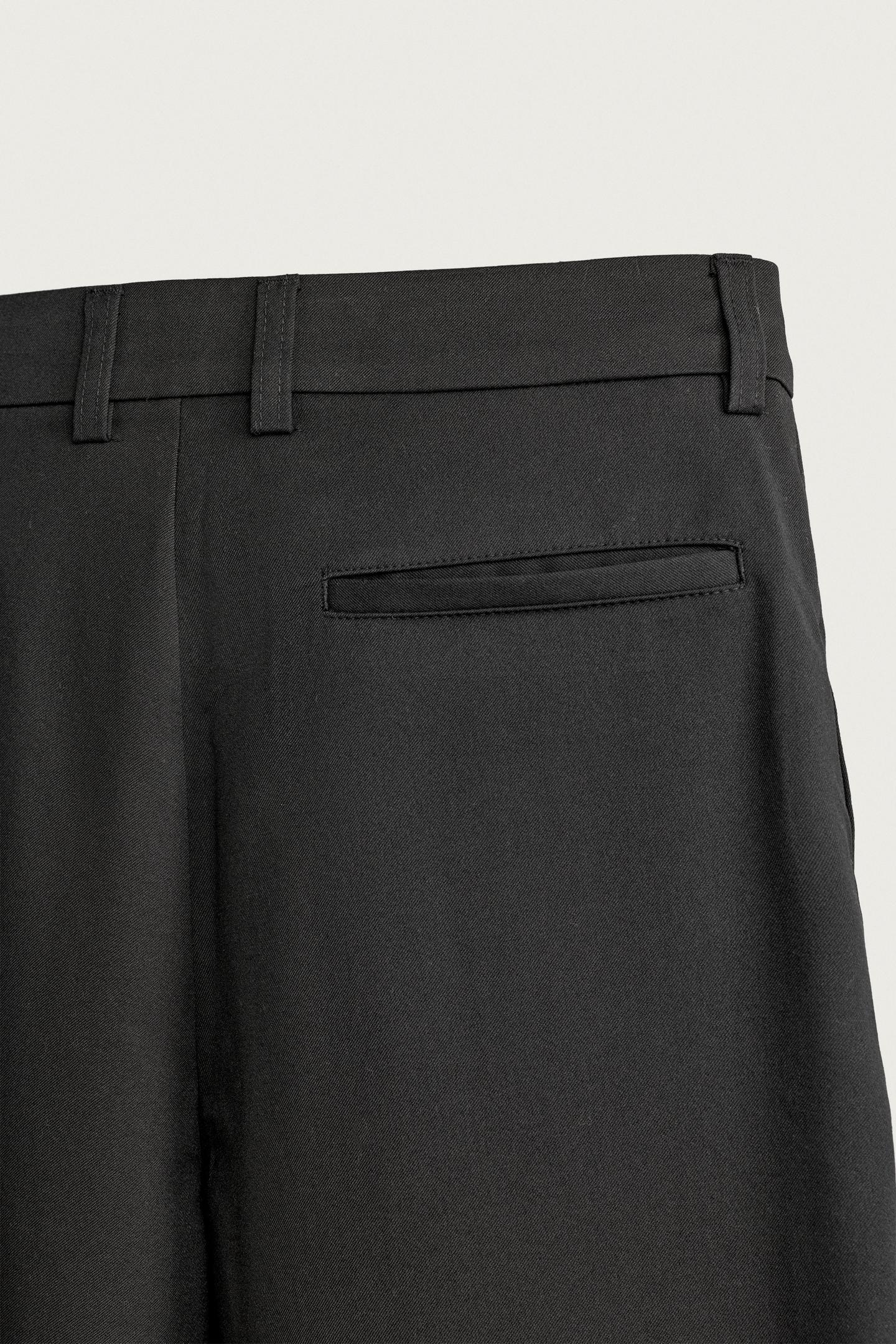 Мужские брюки Zara Pleated Relaxed-Fit, цвет: Чёрный — фото 10