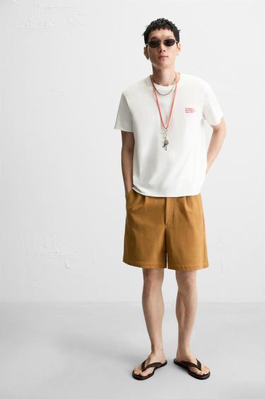 T-SHIRT TEXTE IMPRIMÉS DÉLAVÉS - Blanc cassé de Zara - Image 5