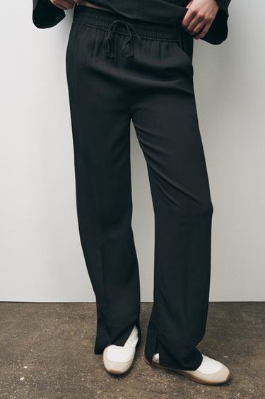 ZW COLLECTION SIDE STRIPE TROUSERS - Black by Zara - Image 1