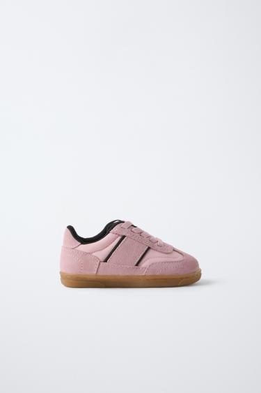 RETRO LEATHER TRAINERS - Pink by Zara