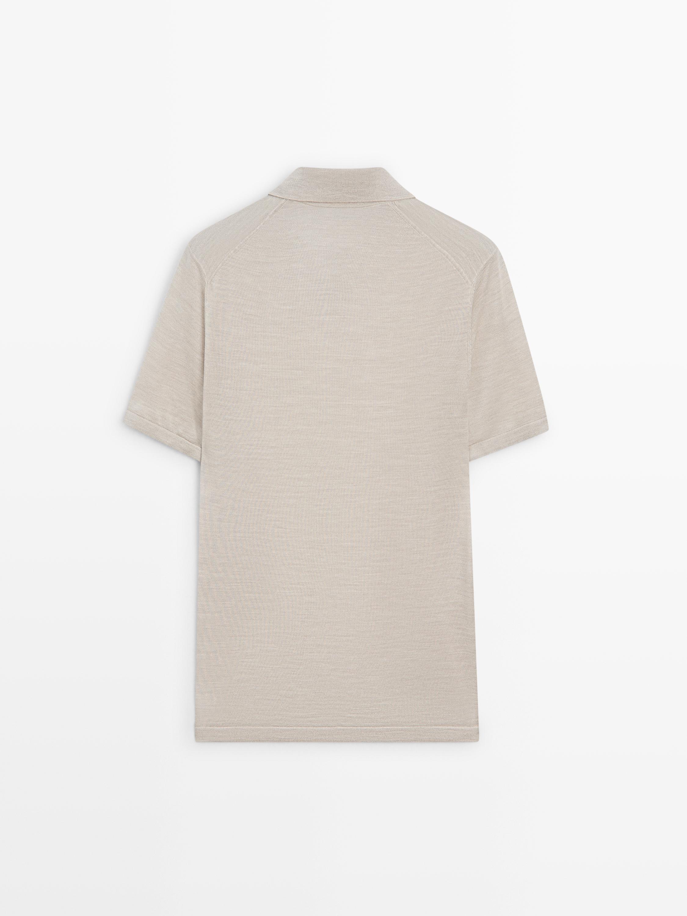 Knit V-neck polo shirt