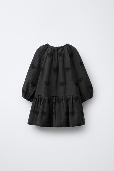 ROBE BRODÉE CŒURS - Gris moyen de Zara - Image 1