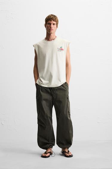 TANKTOP MET PRINT - Gebroken wit van Zara - Afbeelding 0