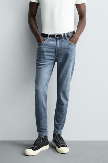 CROPPED SKINNY FIT JEANS - Mid-blue by Zara