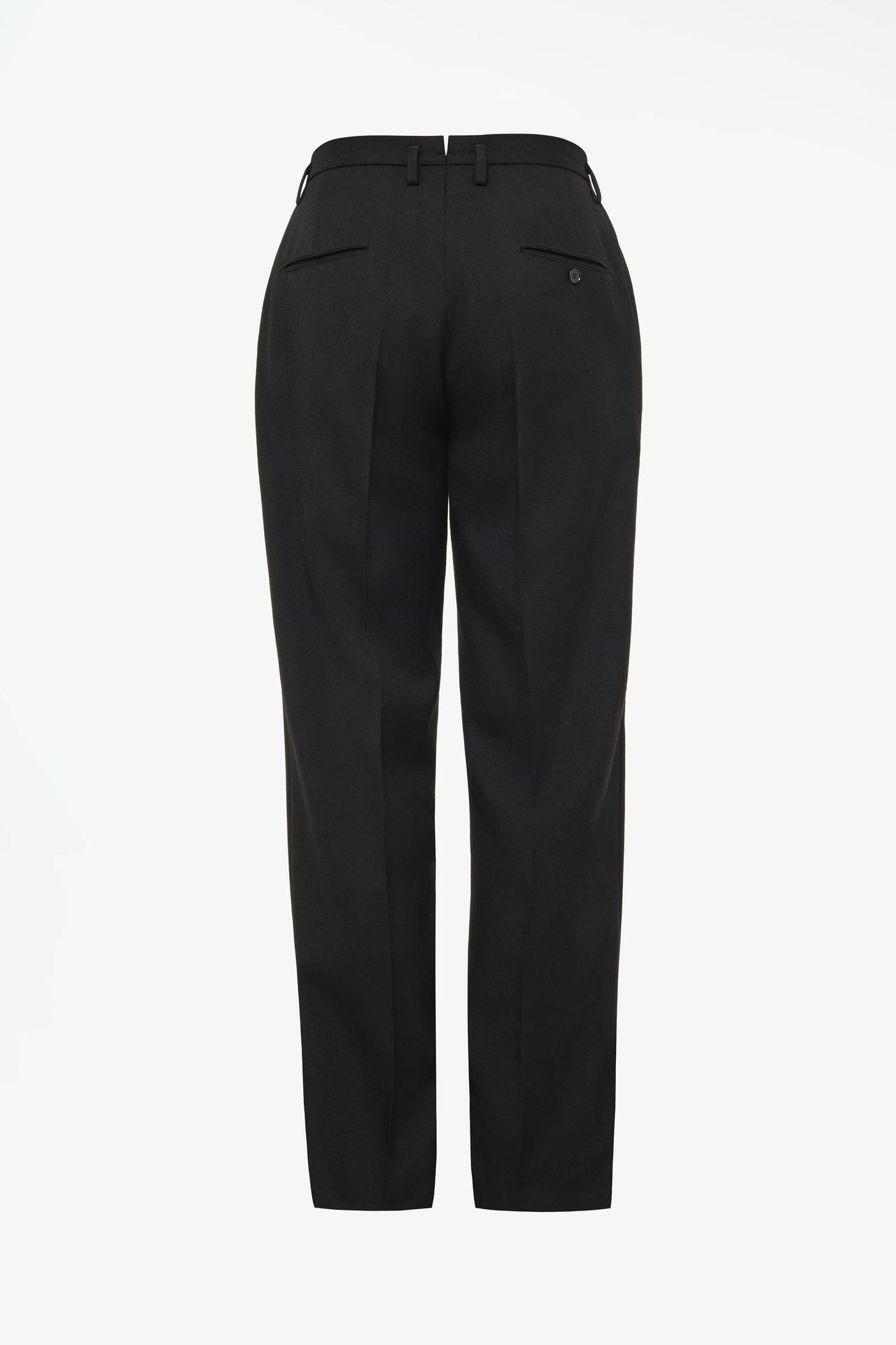 LIMITED EDITION 100% WOOL TUXEDO SUIT PANTS — Black