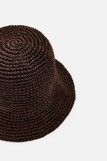 CROCHET BUCKET HAT - Dark brown by Zara - Image 5