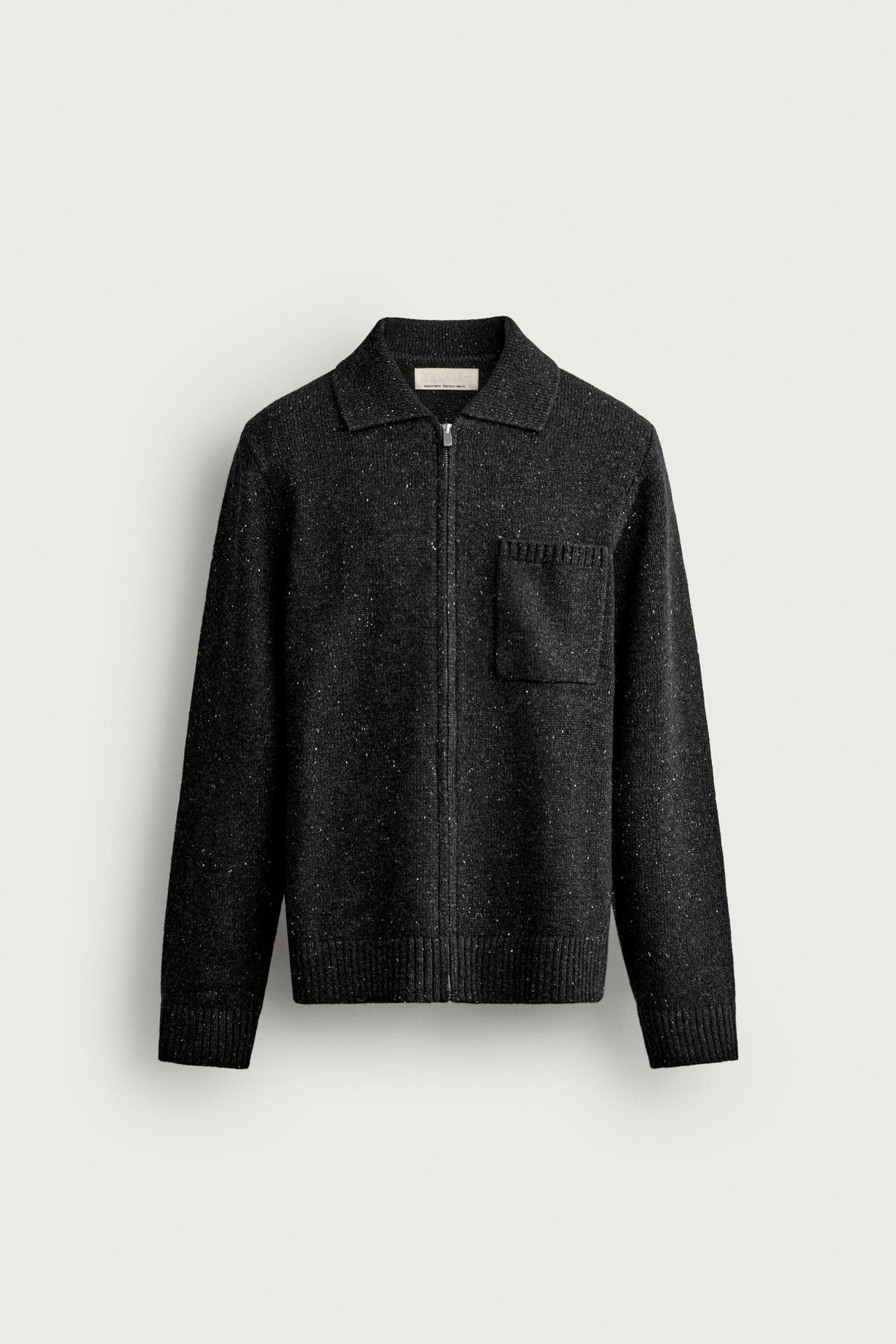 ZIP-UP CARDINGAN — Anthracite grey