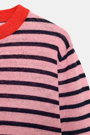 PULL EN MAILLE À RAYURES - Rayures de Zara - Image 5