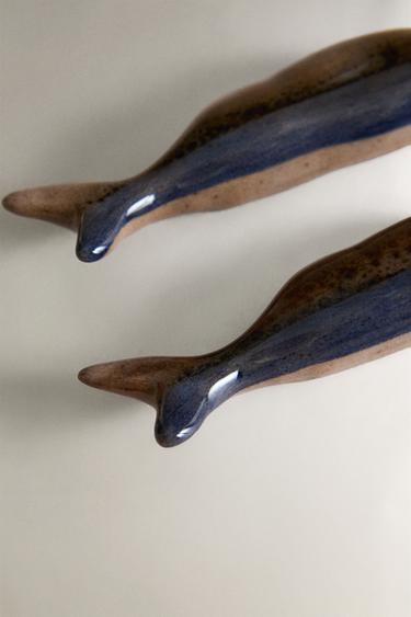 PACK OF FISH CERAMIC CHOPSTICK STANDS (PACK OF 2) - Blue by Zara - Image 2
