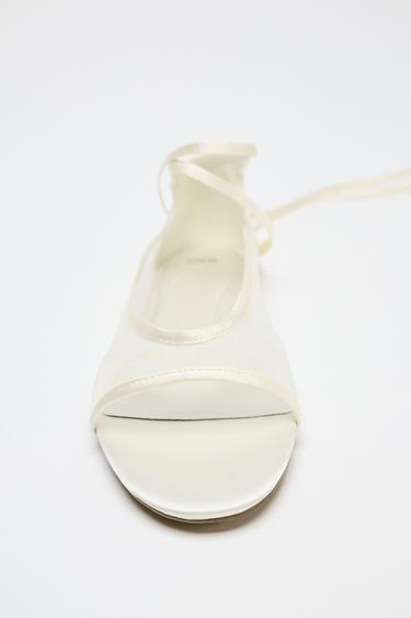 CHAUSSURES PLATES MESH POINTE OUVERTE ÉDITION LIMITÉE - Écru de Zara - Image 4