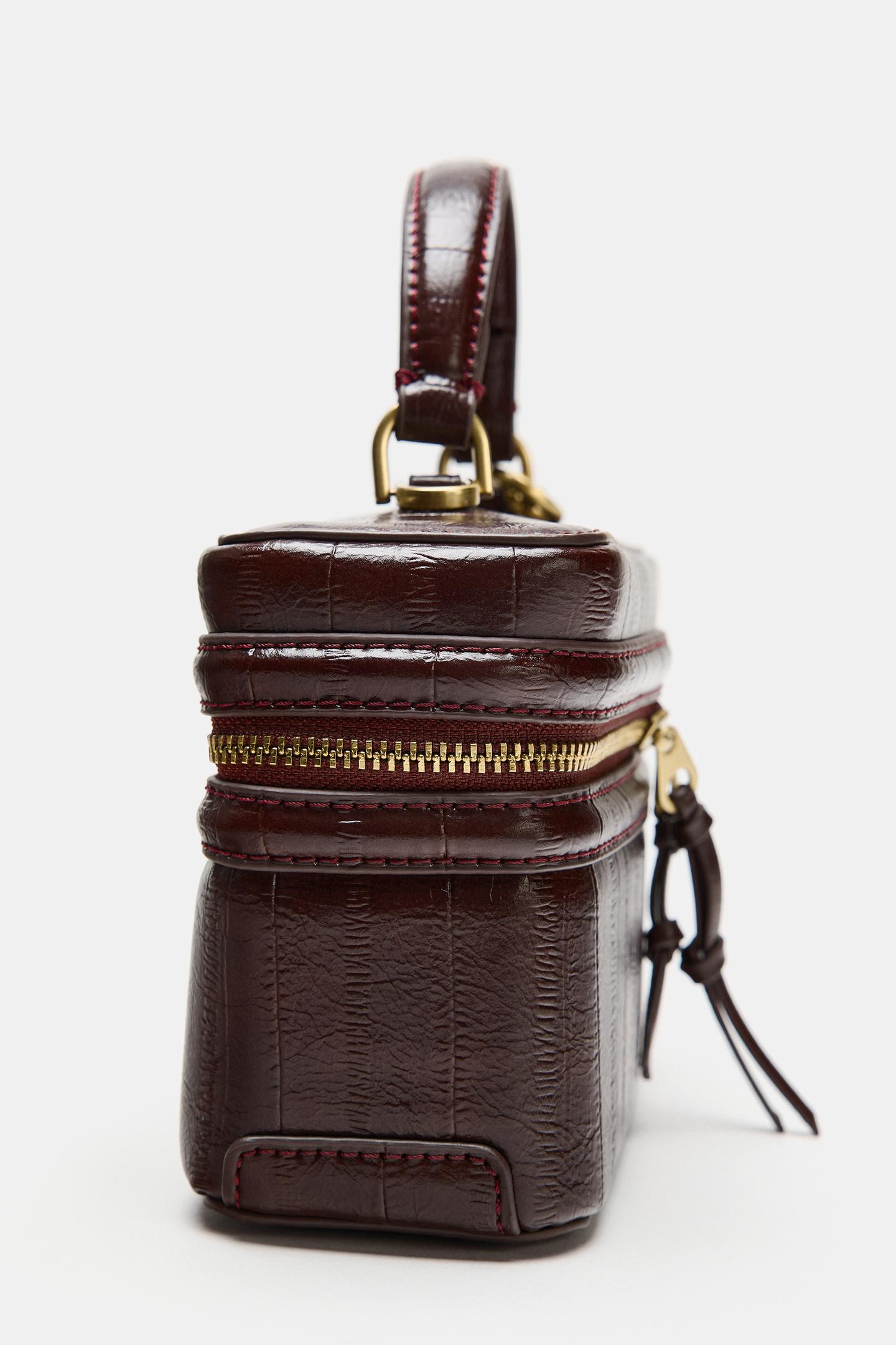 Женская сумка Zara Charm Vanity, цвет: Бордовый красный — фото 4