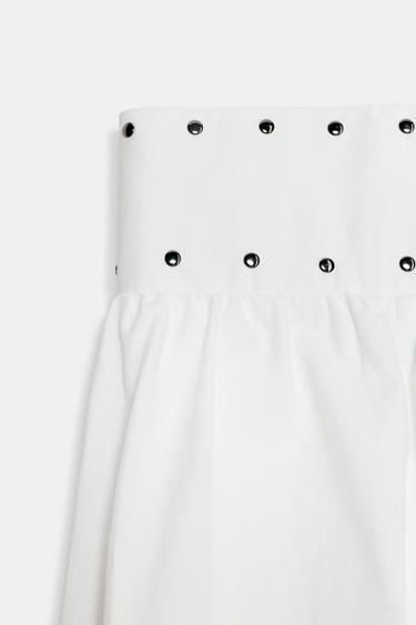 STUDDED BALLOON MIDI SKIRT - White by Zara - Image 9