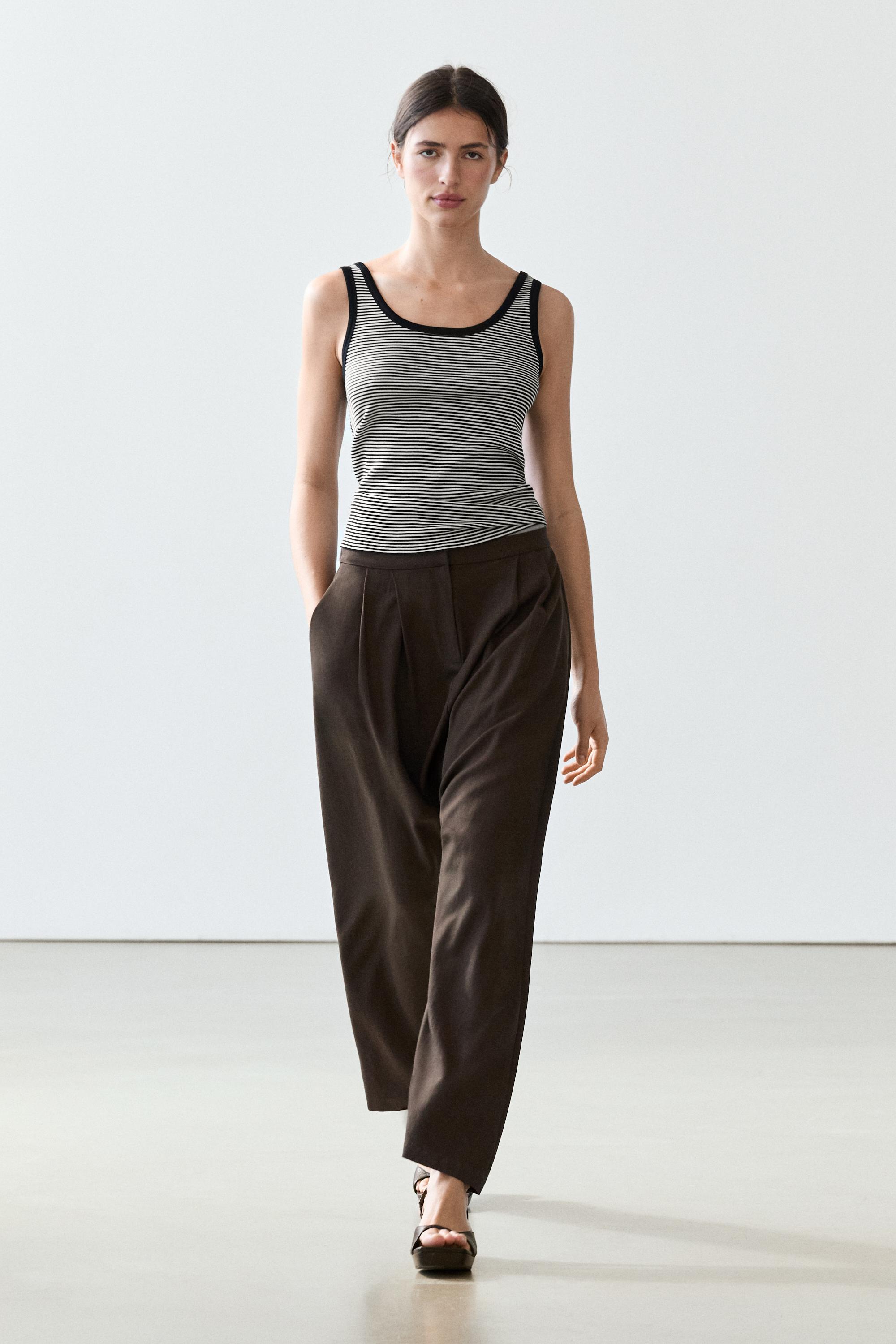 Cotton top with striped detail