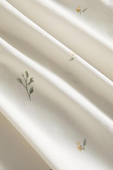 HOUSSE DE COUETTE IMPRIMÉ FEUILLES - Vert d'eau de Zara