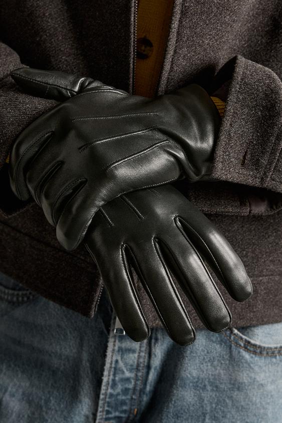 GUANTES BÁSICOS PIEL - Negro de Zara - Imagen 0