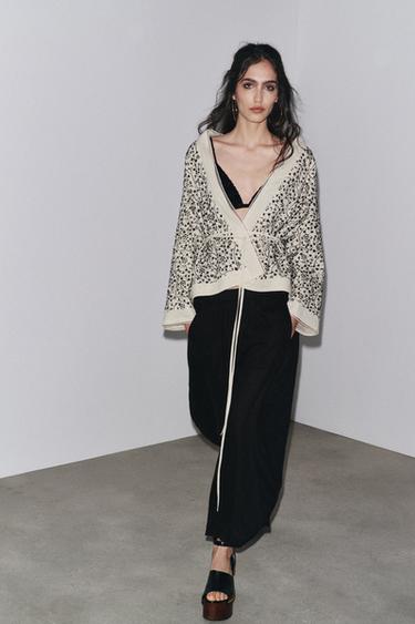 ZW COLLECTION EMBROIDERED KIMONO WITH LINEN - Beige by Zara - Image 0