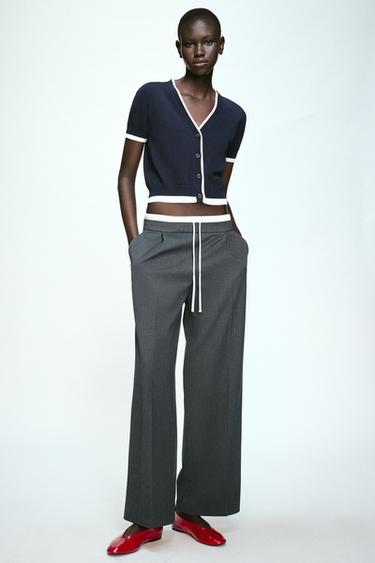 CHAQUETA PUNTO ACABADOS DOBLE CAPA - Marino de Zara