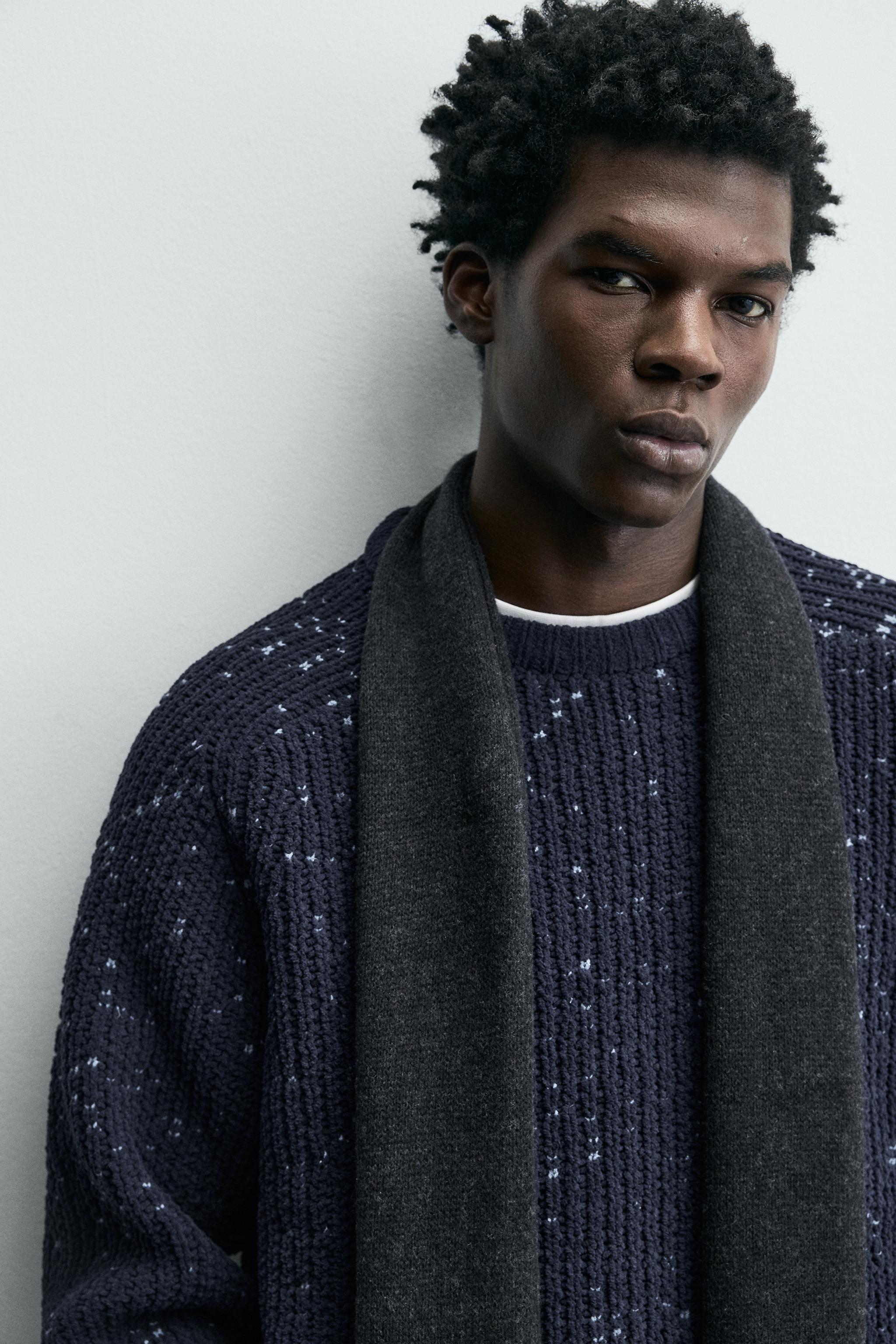 PULL EN CHENILLE À CONTRASTE