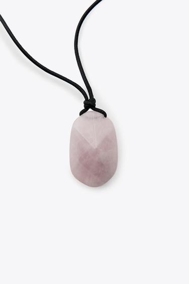 COLLIER LACET CUIR PIERRE - Rose pâle de Zara - Image 3