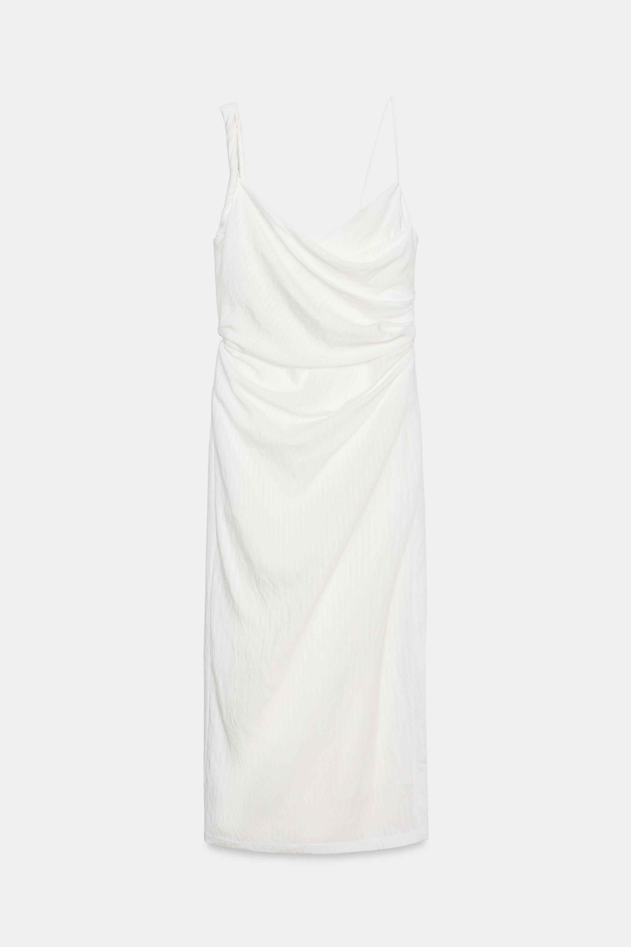 Женские платья Zara DRAPED MIDI DRESS — фото 7