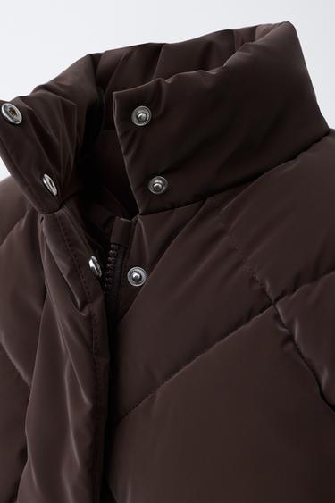 RUBBERISED PUFFER JACKET - Brown by Zara - Image 4