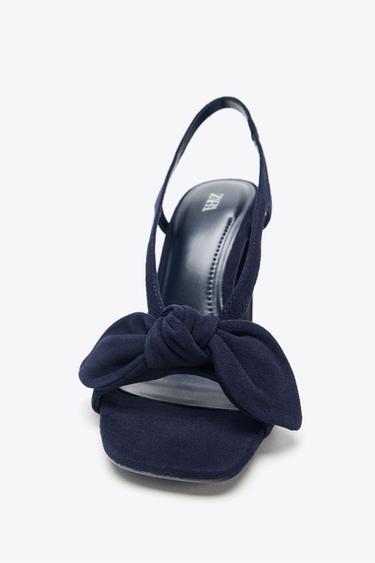 SUEDE BOW HIGH-HEEL SANDALS - Blue by Zara - Image 5