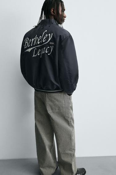 CONTRAST EMBROIDERY BOMBER JACKET - Blue by Zara - Image 6