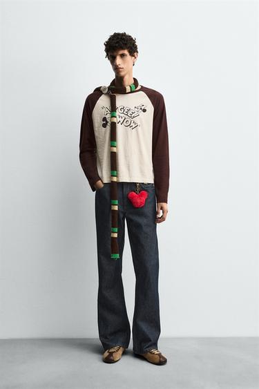 Zara HARRY LAMBERT FOR ZARA X DISNEY 貼布喇叭牛仔褲 - 藍色