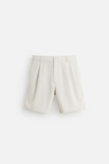 REGULAR-FIT-BERMUDASHORTS MIT STRUKTURMUSTER - Grau von Zara