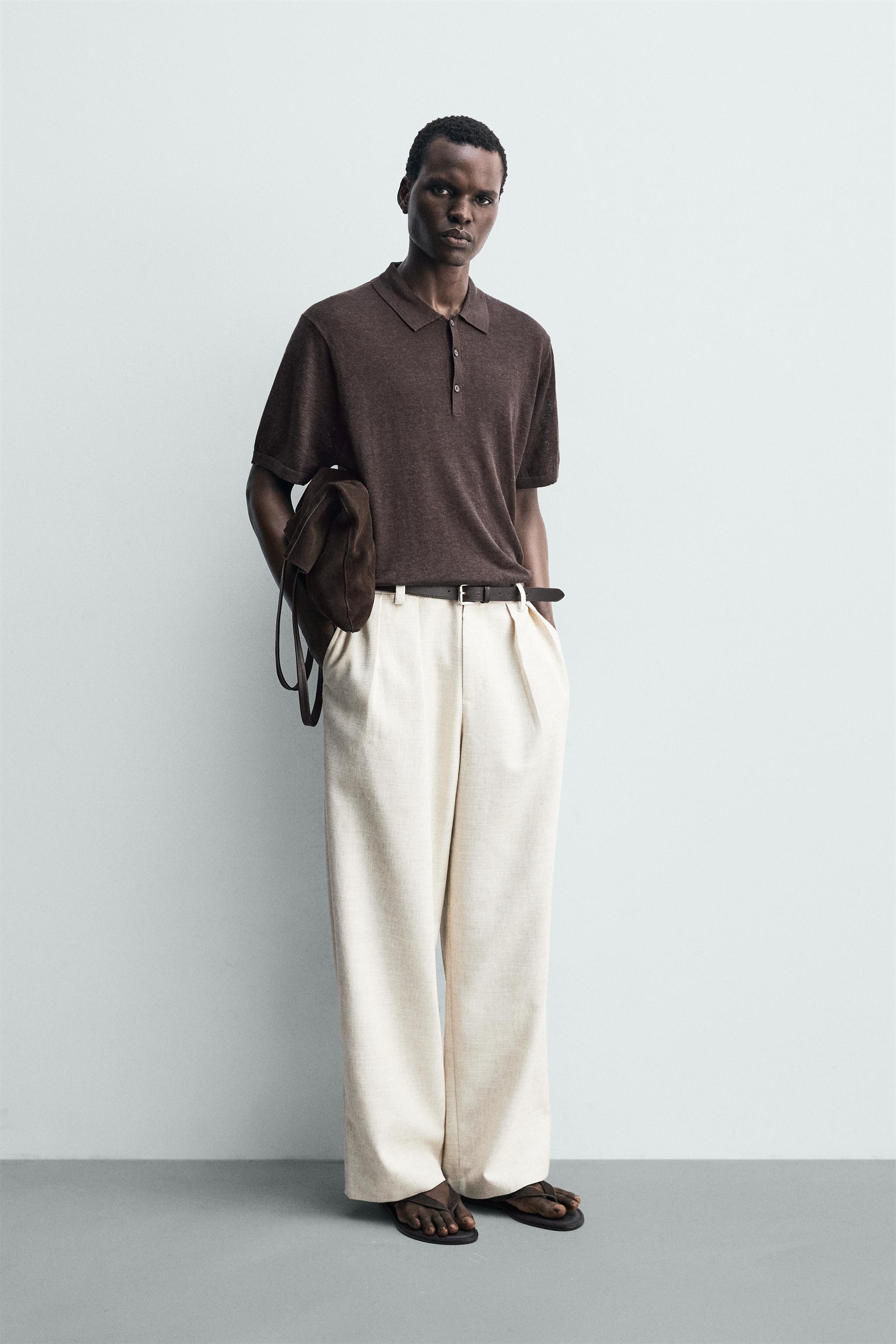 100% LINEN KNIT POLO SHIRT