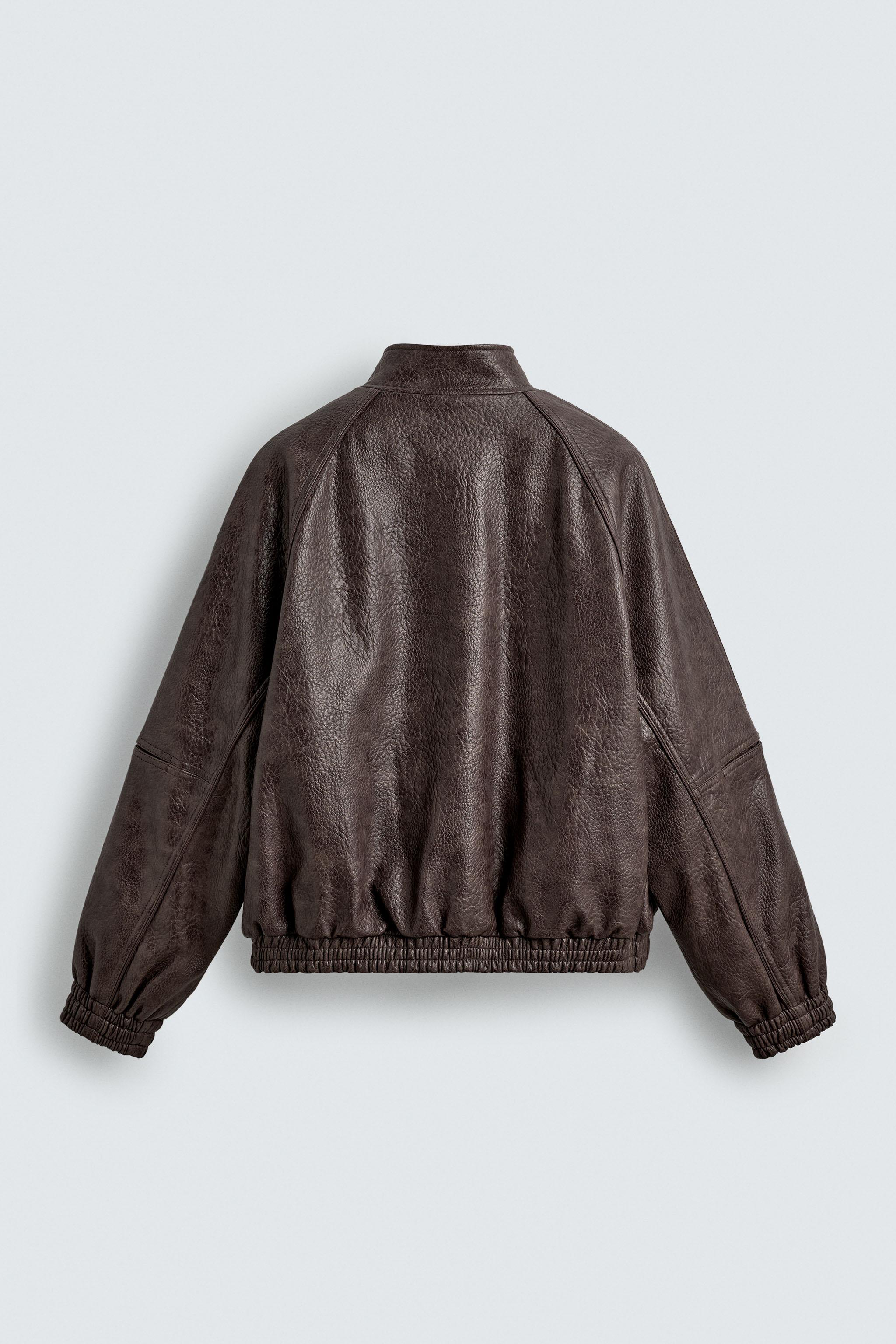 ZARA ダークブラウン リアルレザージャケット XL ZARA - ZARA ザラ リアルレザージャケット ダークブラウンの通販 by の
