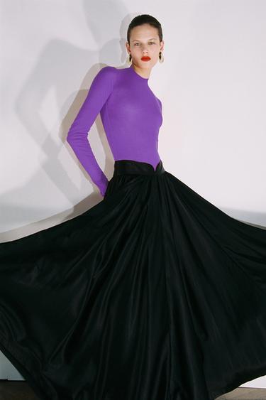 تنورة ماكسي بحجم كبير ZW COLLECTION إصدار محدود - أسود by Zara