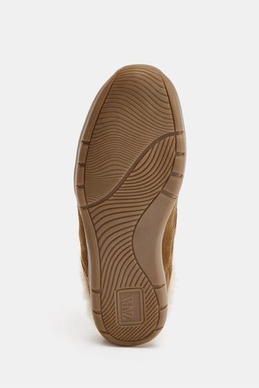 SLINGBACK TRAINERS WITH FAUX FUR - Brown by Zara - Image 5