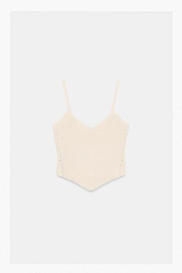 Zara V-NECK KNIT TOP - Butter