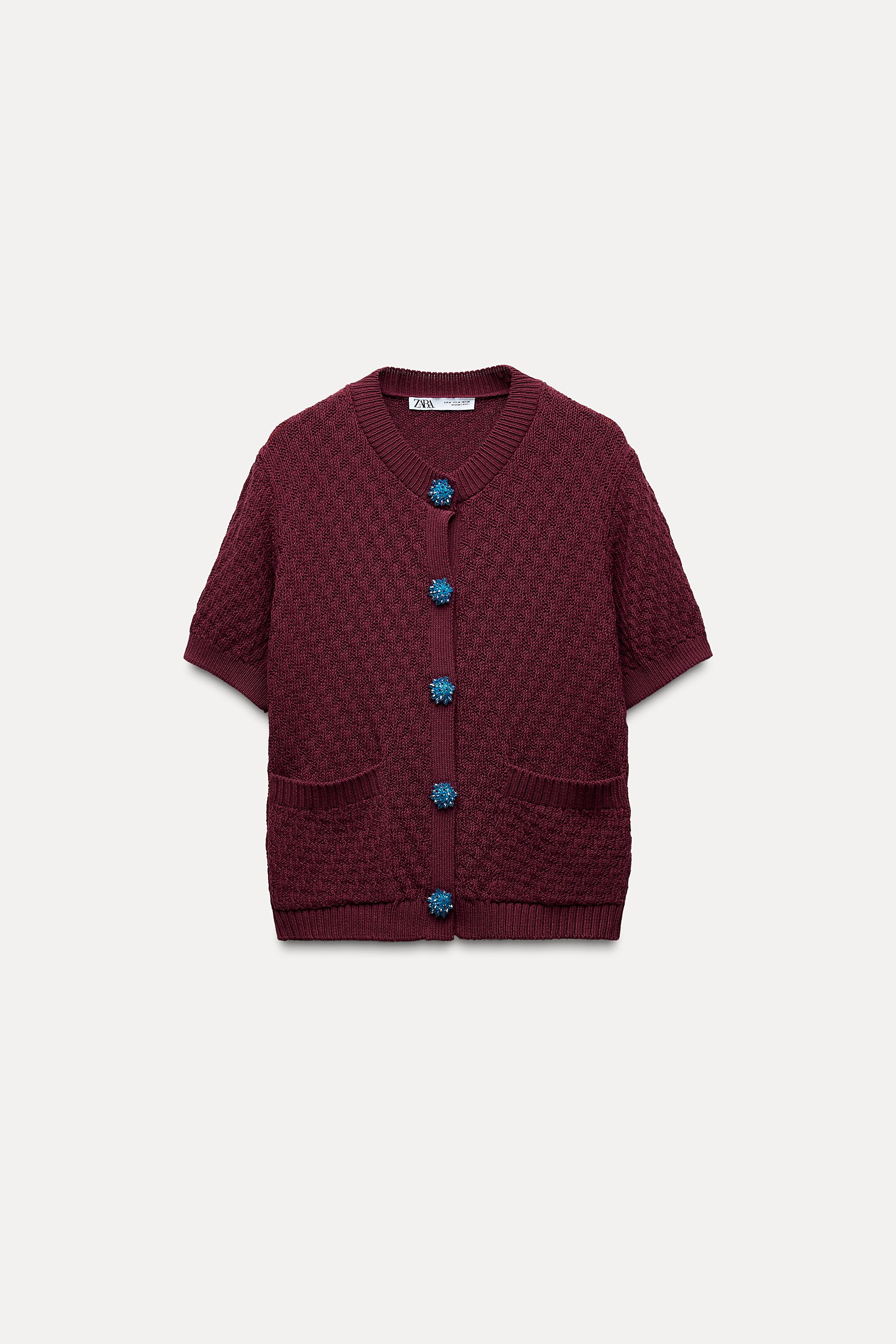 Zara gem button on sale cardigan