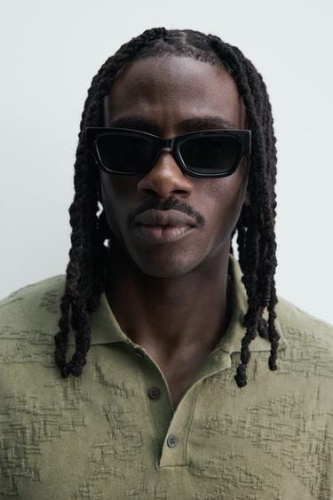 RELAXED FIT JACQUARD KNIT POLO SHIRT - Green by Zara - Image 4