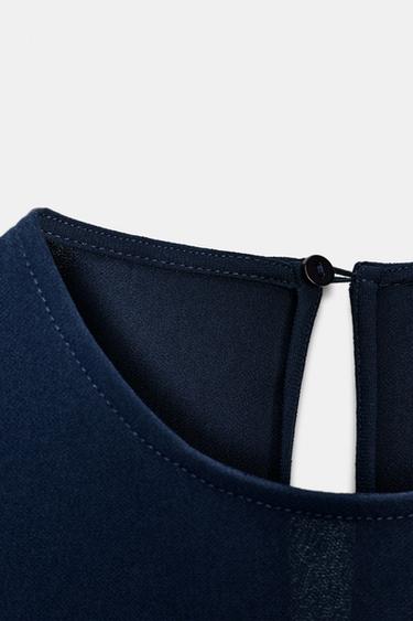 ROBE COURTE À BOUCLE - Bleu marine de Zara - Image 7