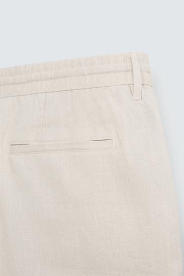 100% LINEN BERMUDA SHORTS - Beige by Zara - Image 8