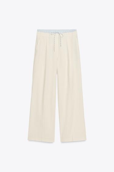 BOXER WAIST TROUSERS - Light ecru by Zara