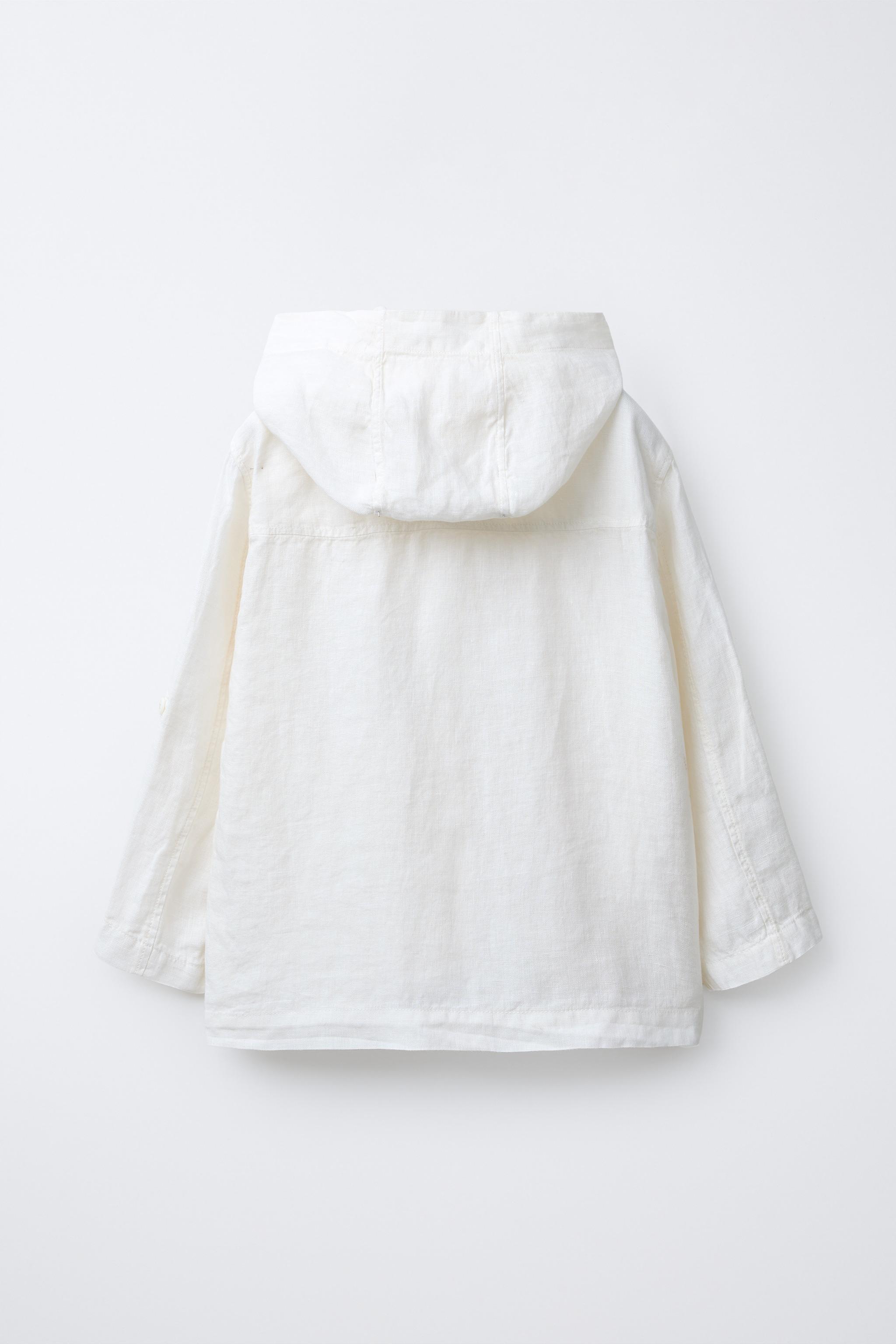 SURCHEMISE CAPUCHE 100 % LIN