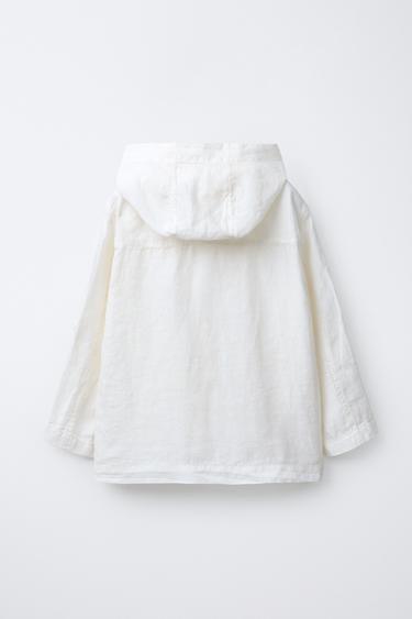 SURCHEMISE CAPUCHE 100 % LIN - Blanc de Zara - Image 2