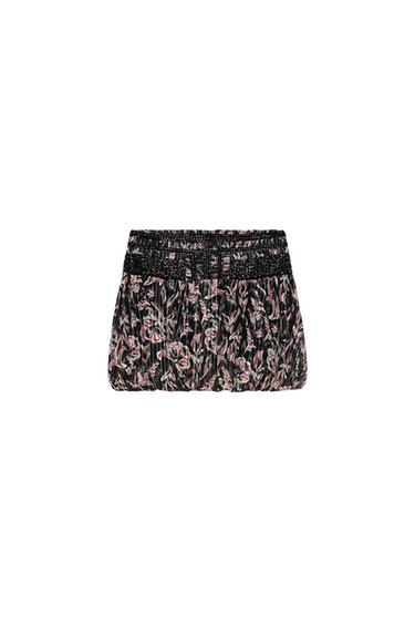 FALDA GLOBO ESTAMPADA LENTEJUELAS HILO METALIZADO - Multicolor de Zara